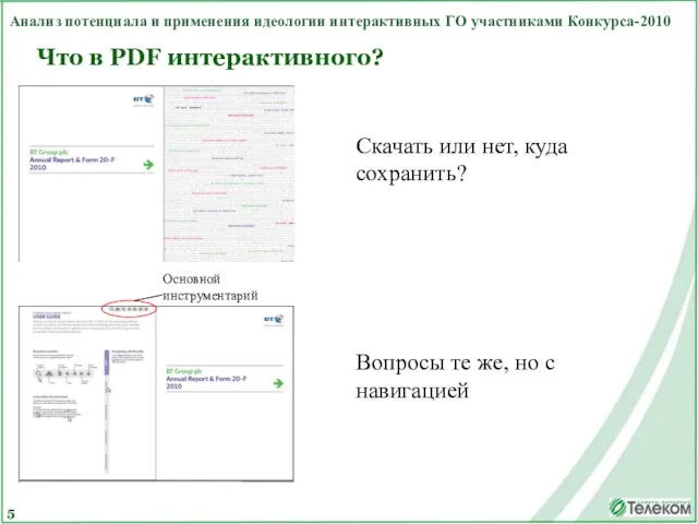 5 Анализ потенциала и применения идеологии интерактивных ГО участниками Конкурса-2010 Что в PDF интерактивного?