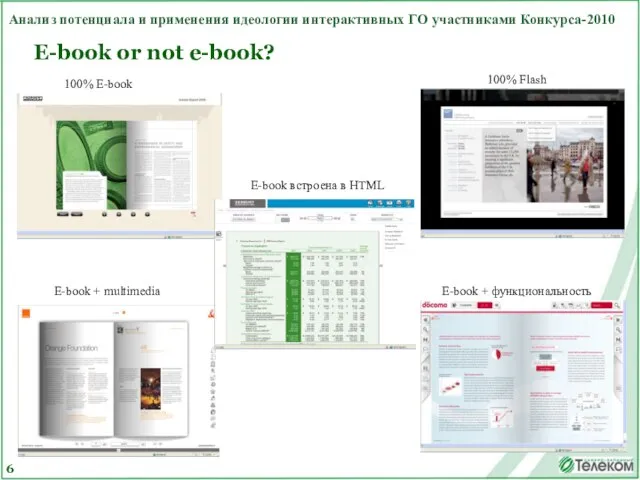 6 E-book or not e-book? Анализ потенциала и применения идеологии интерактивных ГО участниками Конкурса-2010