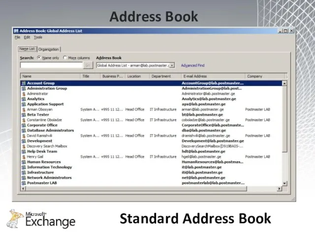 Address Book Standard Address Book
