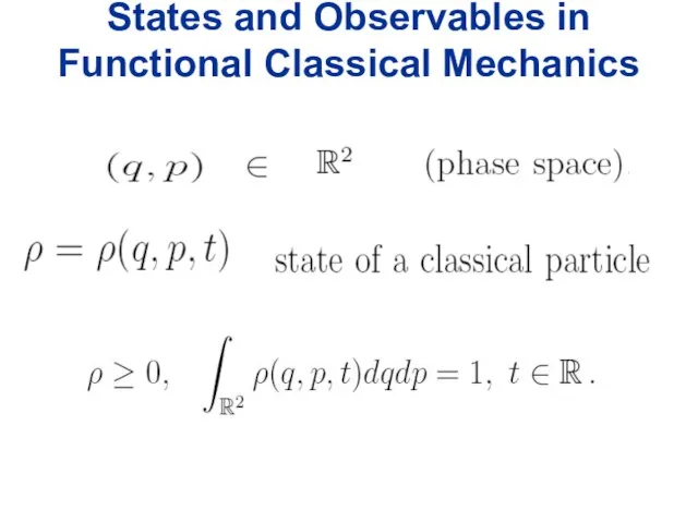 States and Observables in Functional Classical Mechanics