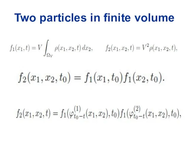 Two particles in finite volume