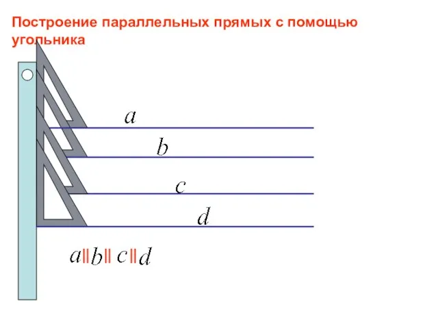 Построение параллельных прямых с помощью угольника