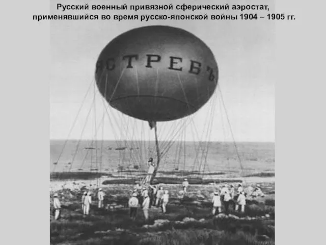 Русский военный привязной сферический аэростат, применявшийся во время русско-японской войны 1904 – 1905 гг.