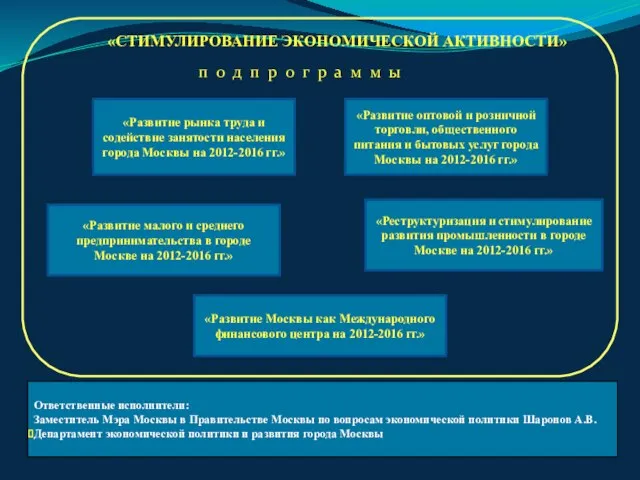 «Развитие рынка труда и содействие занятости населения города Москвы на 2012-2016 гг.»