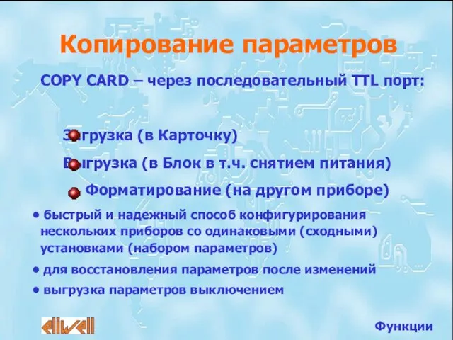 COPY CARD – через последовательный TTL порт: Загрузка (в Карточку) Выгрузка (в