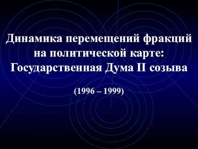 Динамика перемещений фракций на политической карте: Государственная Дума II созыва (1996 – 1999)