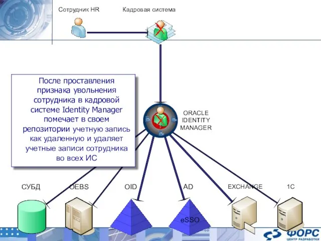 Кадровая система ORACLE IDENTITY MANAGER AD EXCHANGE Сотрудник HR OID OEBS СУБД