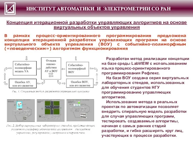 ИНСТИТУТ АВТОМАТИКИ И ЭЛЕКТРОМЕТРИИ СО РАН Концепция итерационной разработки управляющих алгоритмов на