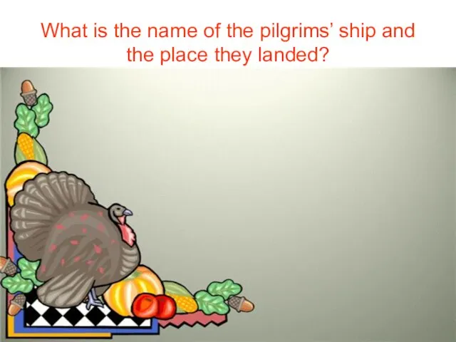 What is the name of the pilgrims’ ship and the place they landed?