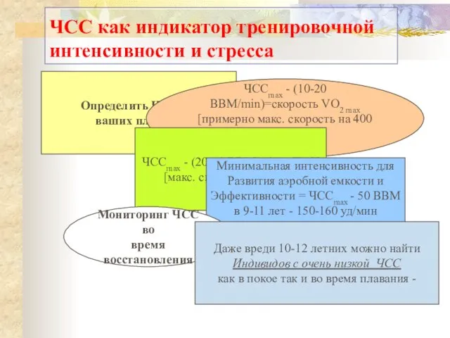 ЧСС как индикатор тренировочной интенсивности и стресса Определить ЧСС max ваших пловцов