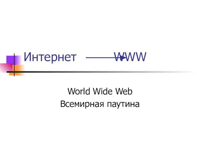 Интернет WWW World Wide Web Всемирная паутина