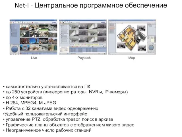 Net-I - Центральное программное обеспечение самостоятельно устанавливается на ПК до 250 устройств