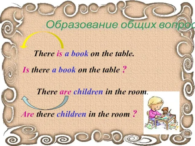 Образование общих вопросов There is a book on the table. Is there