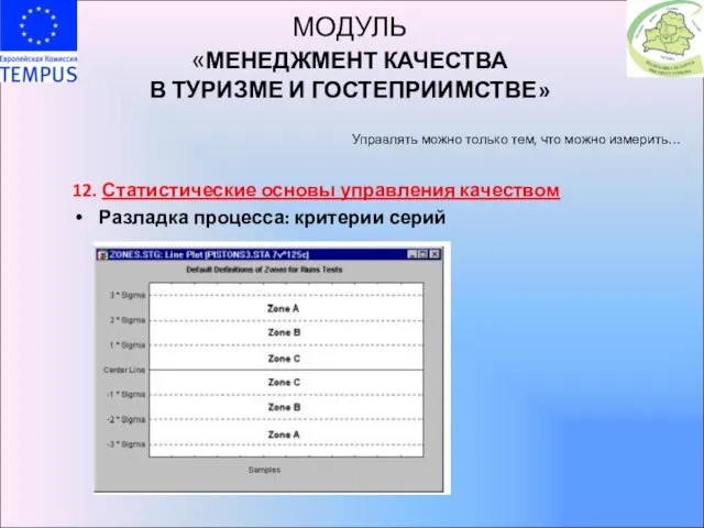 МОДУЛЬ «МЕНЕДЖМЕНТ КАЧЕСТВА В ТУРИЗМЕ И ГОСТЕПРИИМСТВЕ» Управлять можно только тем, что