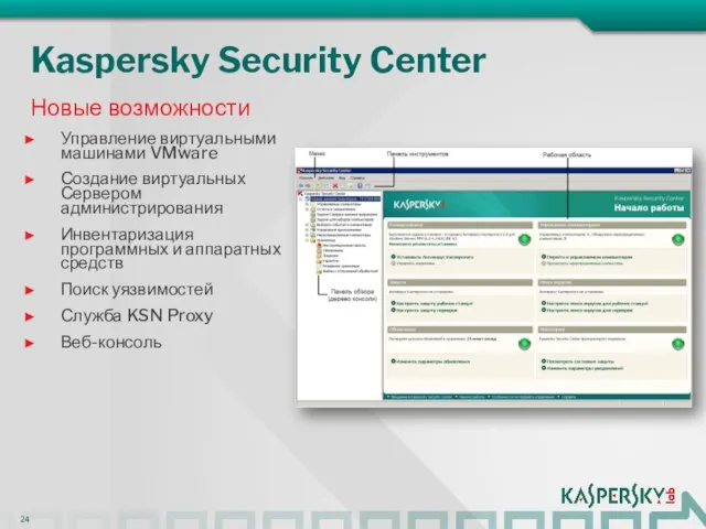 Kaspersky Security Center Управление виртуальными машинами VMware Создание виртуальных Сервером администрирования Инвентаризация