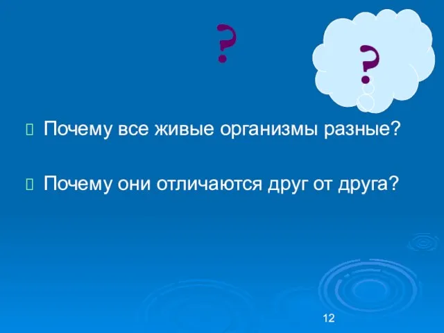 ? ? Почему все живые организмы разные? Почему они отличаются друг от друга?