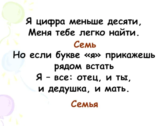 Я цифра меньше десяти, Меня тебе легко найти. Но если букве «я»