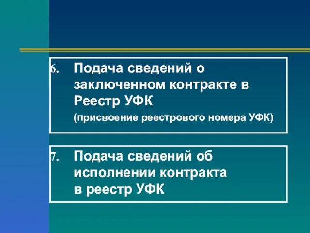 Подача сведений о заключенном контракте в Реестр УФК (присвоение реестрового номера УФК)