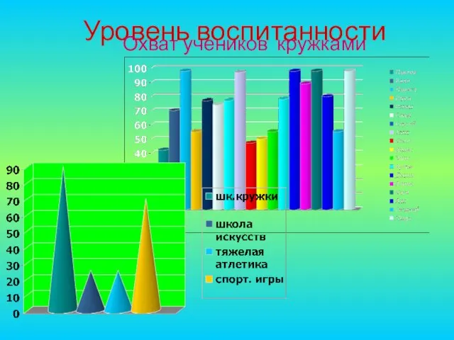 Уровень воспитанности Охват учеников кружками