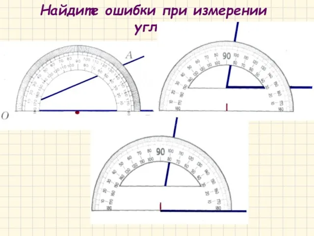 Найдите ошибки при измерении углов Найдите ошибки при измерении углов