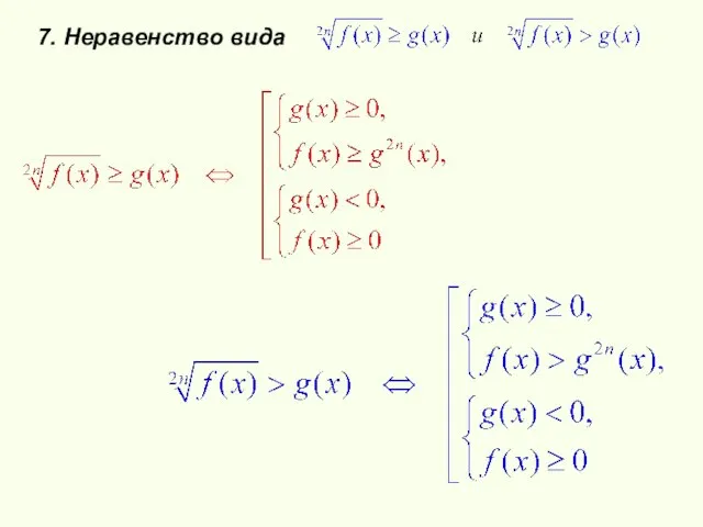 7. Неравенство вида