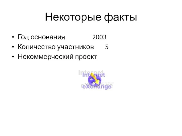 Некоторые факты Год основания 2003 Количество участников 5 Некоммерческий проект