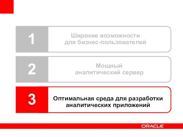 Широкие возможности для бизнес-пользователей 1 Мощный аналитический сервер 2 Оптимальная среда для разработки аналитических приложений 3