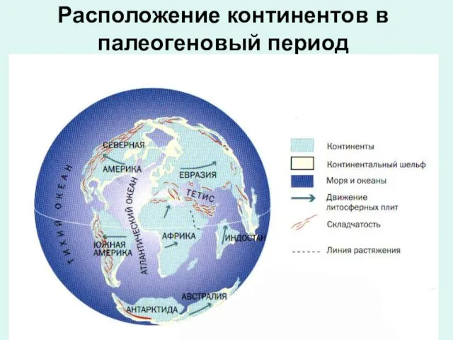 Расположение континентов в палеогеновый период