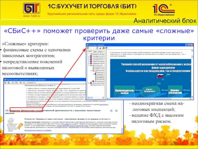 «СБиС++» поможет проверить даже самые «сложные» критерии «Сложные» критерии: финансовые схемы с