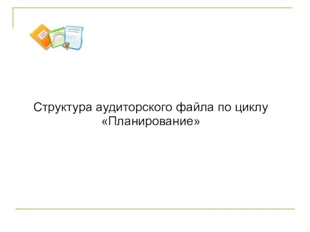 Структура аудиторского файла по циклу «Планирование»