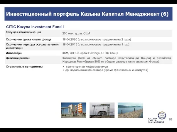 CITIC Kazyna Investment Fund I Инвестиционный портфель Казына Капитал Менеджмент (6)