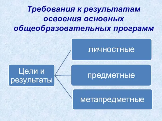 Требования к результатам освоения основных общеобразовательных программ