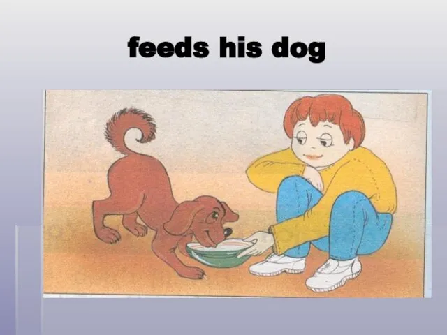 feeds his dog