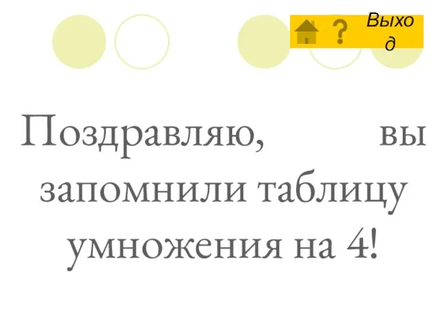 Поздравляю, вы запомнили таблицу умножения на 4!