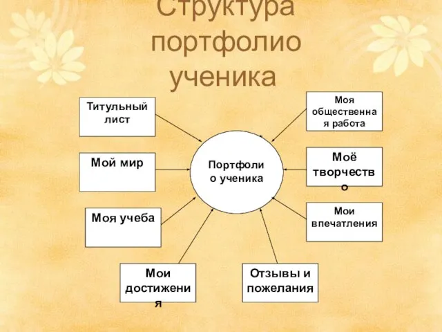 Структура портфолио ученика