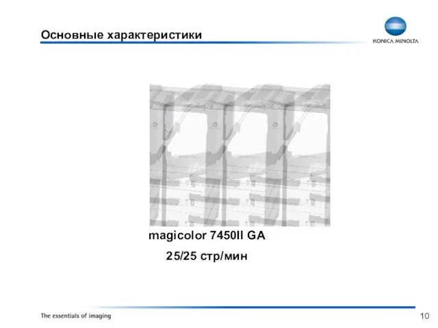 Основные характеристики magicolor 7450II GA 25/25 стр/мин