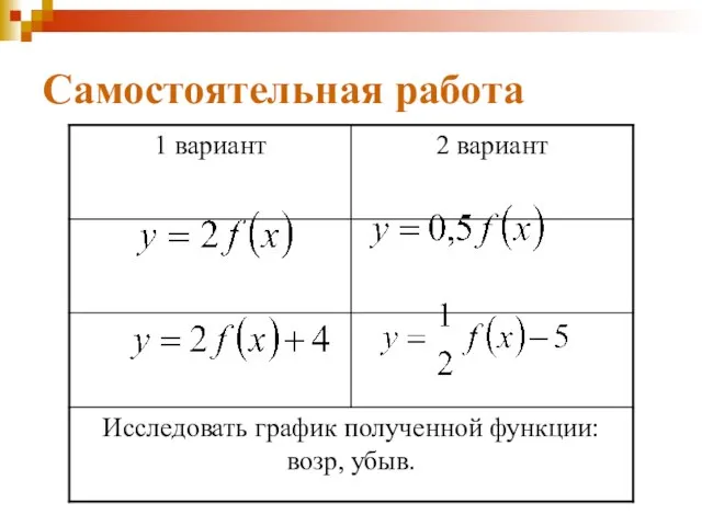 Самостоятельная работа