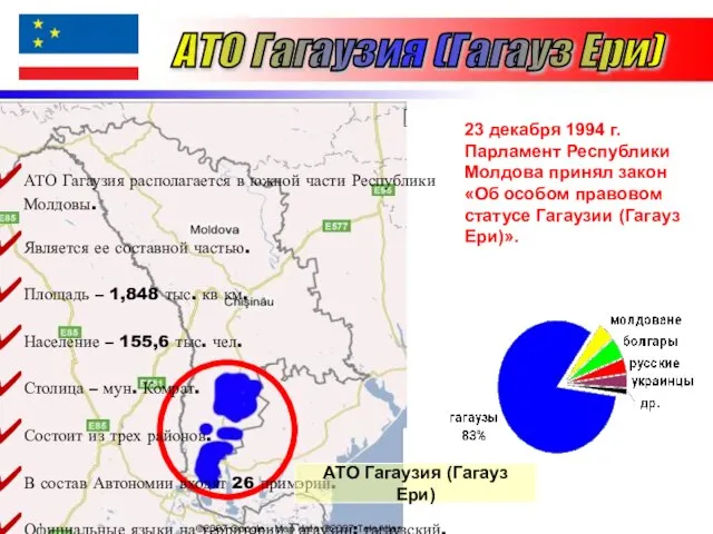 АТО Гагаузия (Гагауз Ери) 23 декабря 1994 г. Парламент Республики Молдова принял