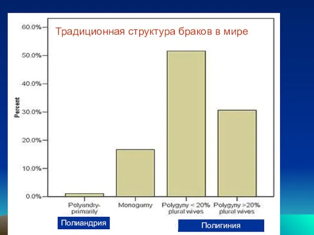 Традиционная структура браков в мире Полиандрия Полигиния