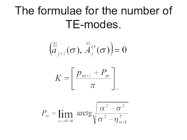 The formulae for the number of TE-modes.