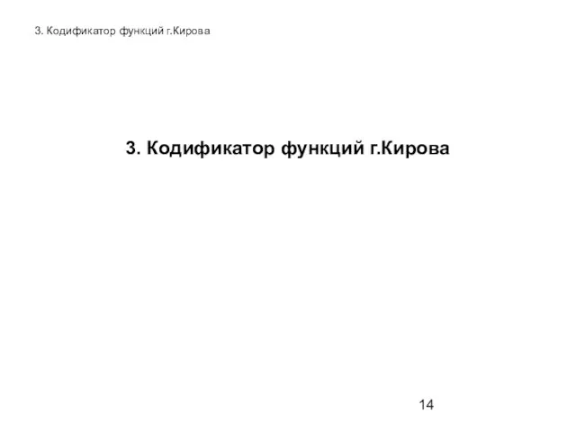 3. Кодификатор функций г.Кирова 3. Кодификатор функций г.Кирова