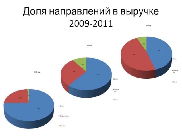 Доля направлений в выручке 2009-2011