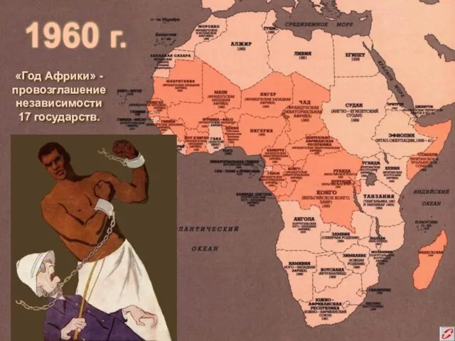 1960 г. «Год Африки» - провозглашение независимости 17 государств.