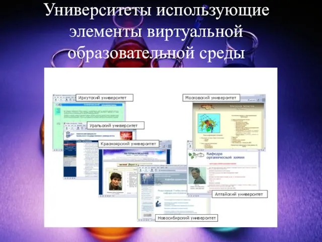 Университеты использующие элементы виртуальной образовательной среды