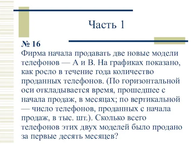 Часть 1 № 16 Фирма начала продавать две новые модели телефонов —