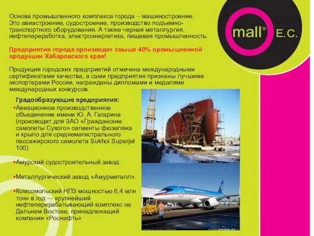 Градообразующие предприятия: Авиационное производственное объединение имени Ю. А. Гагарина (производит для ЗАО
