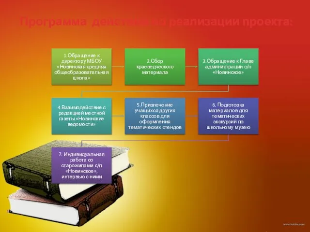 Программа действий по реализации проекта: