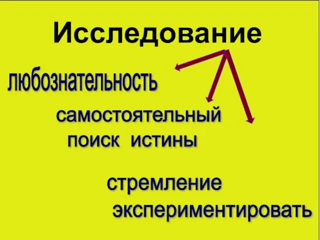 Исследование любознательность стремление экспериментировать самостоятельный поиск истины