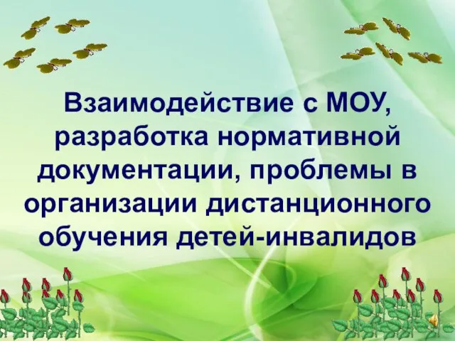 Взаимодействие с МОУ, разработка нормативной документации, проблемы в организации дистанционного обучения детей-инвалидов