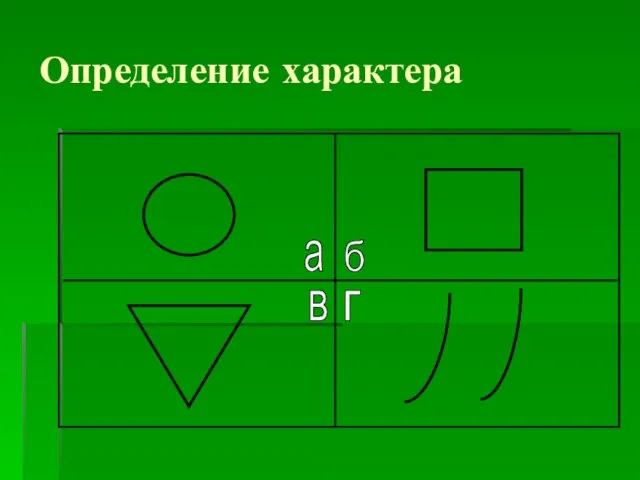 Определение характера а б в г